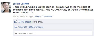 Illustration for article titled Julian Lennon won’t be participating in the Beatles reunion that was never going to happen anyway